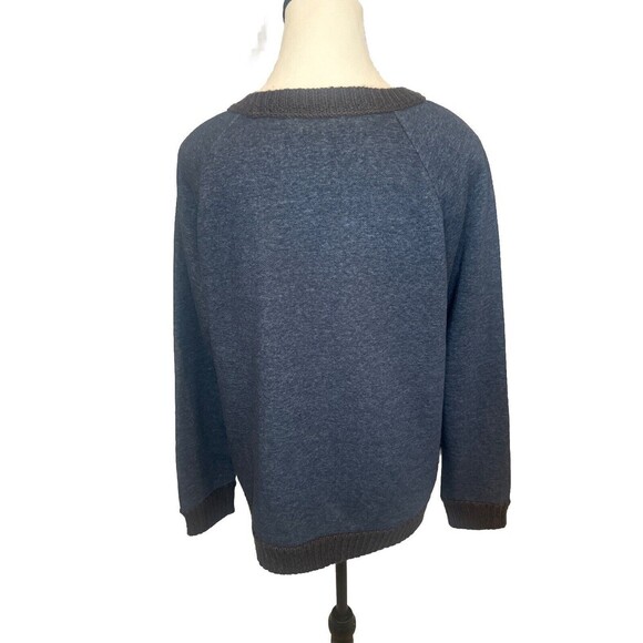 Women’s Joe Fresh Striped Crew Neck Sweatshirt Sweater Color Block Sz L - Picture 4 of 10